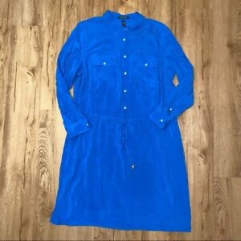 Ralph Lauren cotton blend shirt dress plus size